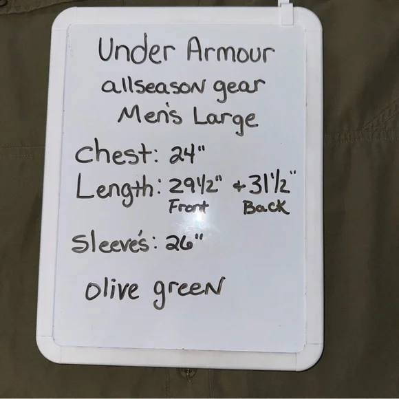 Under Armour Men’s All Season Gear Short Sleeve Button-Down Shirt Olive Green LG - Picture 6 of 6